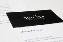 Butcher litigation business card